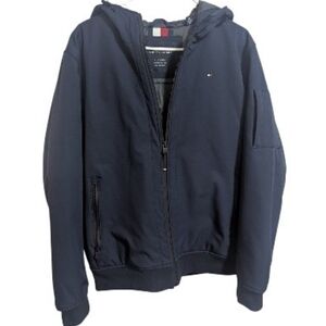 Tommy Hilfiger Hooded Zip-Up Jacket Sz Medium Midnight Navy Blue